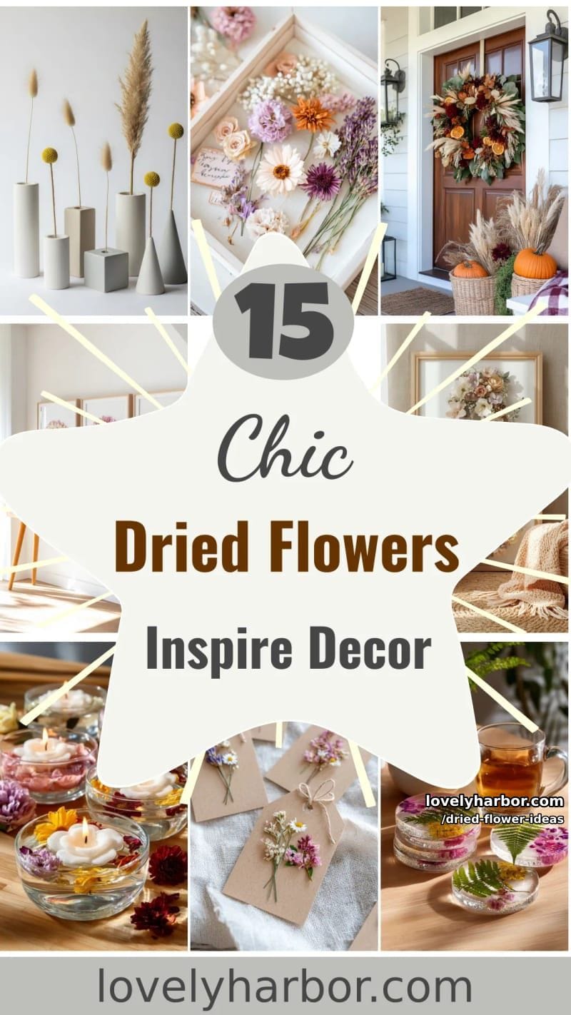 15 Elegant Dried Flower Decor Ideas to Inspire You 44 dried flower ideas - Collage 43