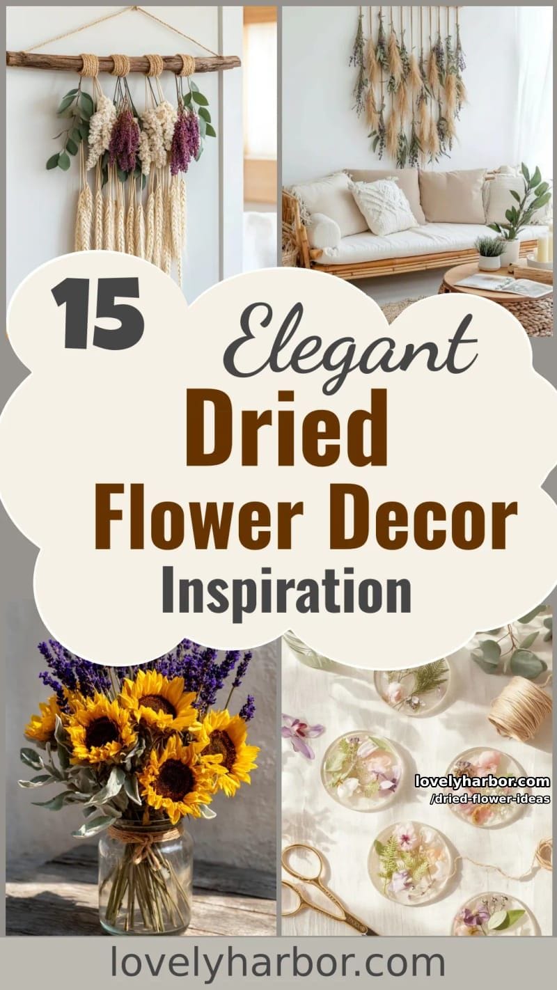 15 Elegant Dried Flower Decor Ideas to Inspire You 45 dried flower ideas - Collage 44