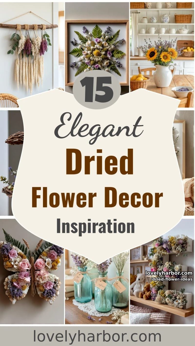 15 Elegant Dried Flower Decor Ideas to Inspire You 46 dried flower ideas - Collage 45