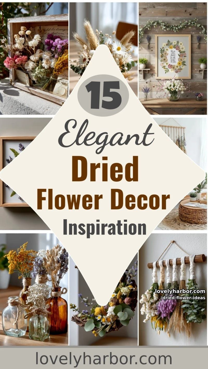 15 Elegant Dried Flower Decor Ideas to Inspire You 48 dried flower ideas - Collage 47