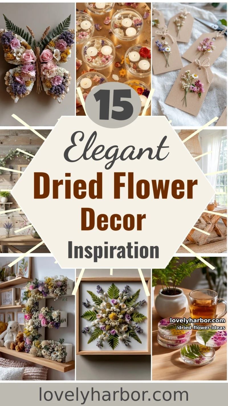 15 Elegant Dried Flower Decor Ideas to Inspire You 49 dried flower ideas - Collage 48