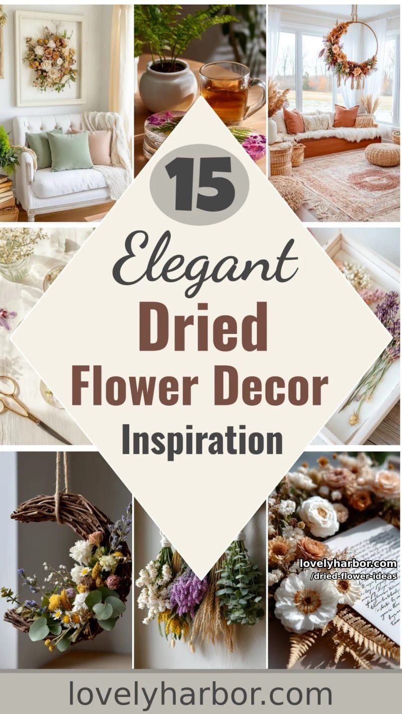 15 Elegant Dried Flower Decor Ideas to Inspire You 50 dried flower ideas - Collage 49
