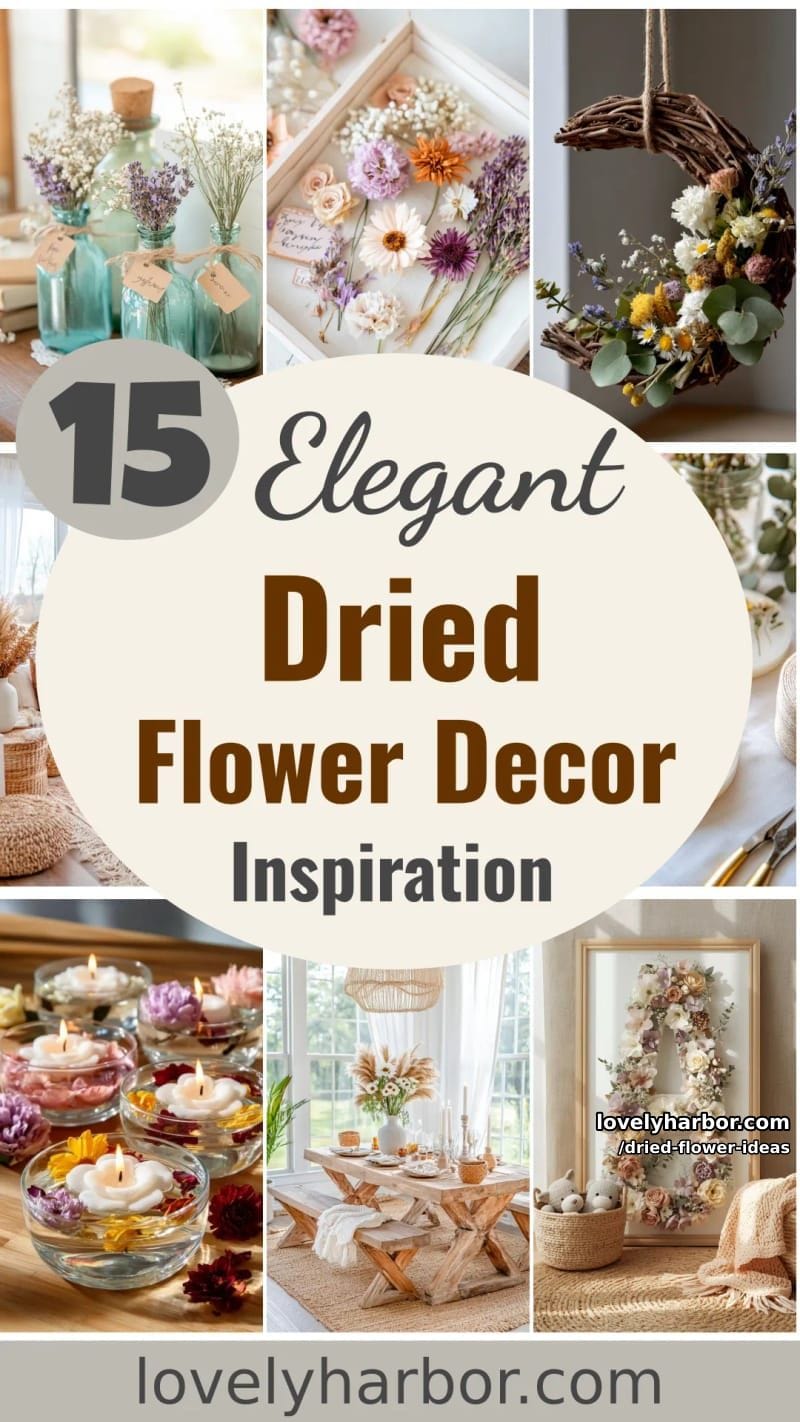 15 Elegant Dried Flower Decor Ideas to Inspire You 52 dried flower ideas - Collage 51
