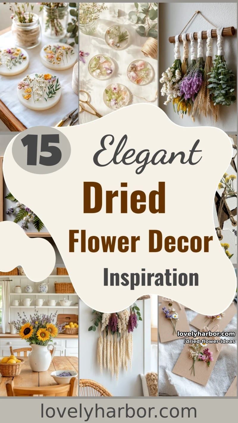 15 Elegant Dried Flower Decor Ideas to Inspire You 53 dried flower ideas - Collage 52