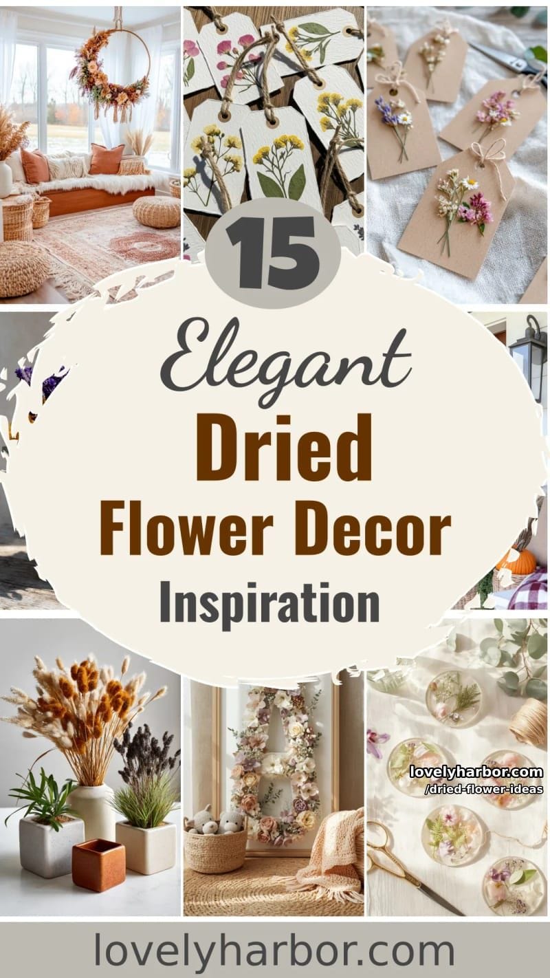 15 Elegant Dried Flower Decor Ideas to Inspire You 54 dried flower ideas - Collage 53