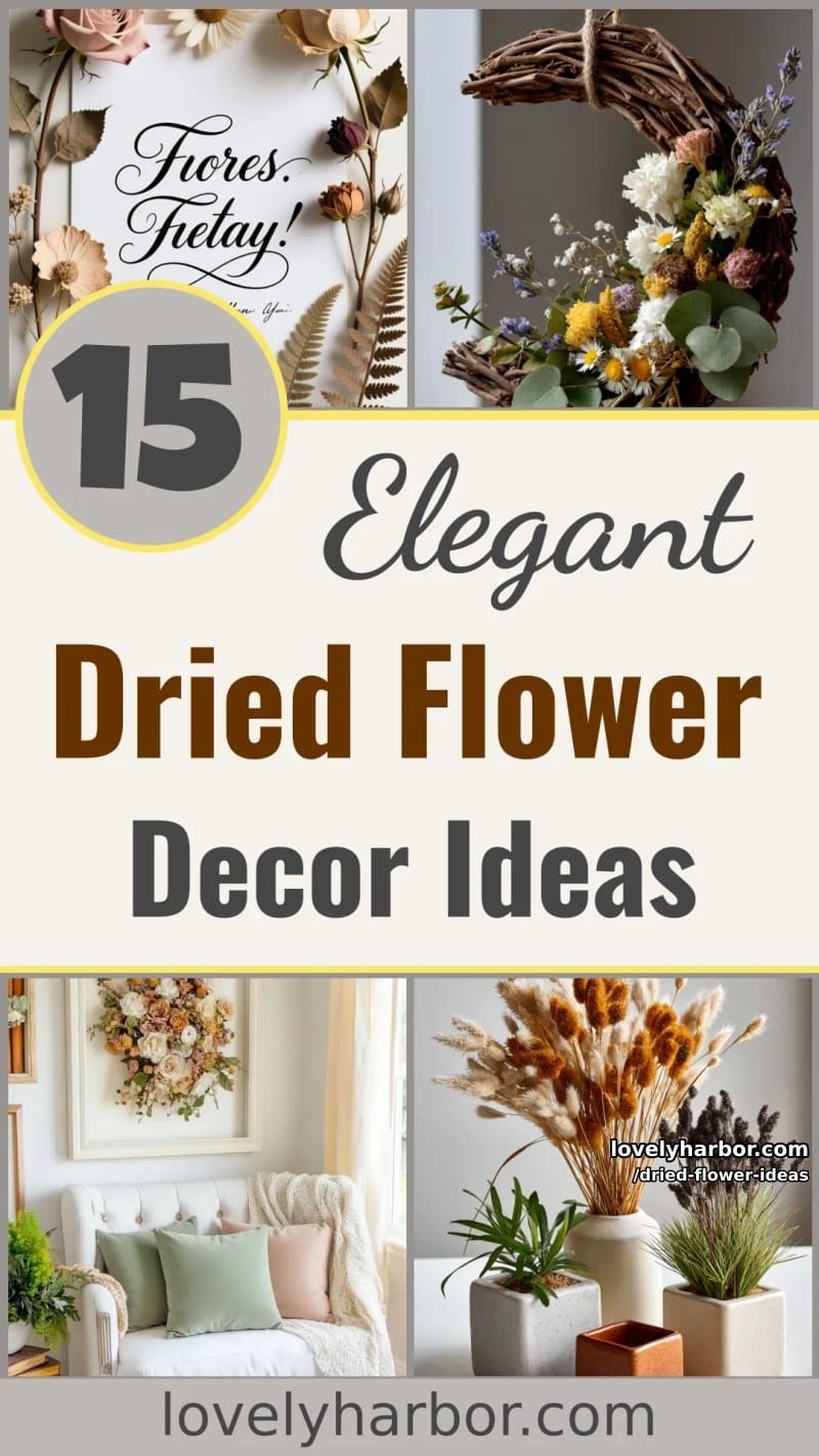 15 Elegant Dried Flower Decor Ideas to Inspire You 55 dried flower ideas - Collage 54