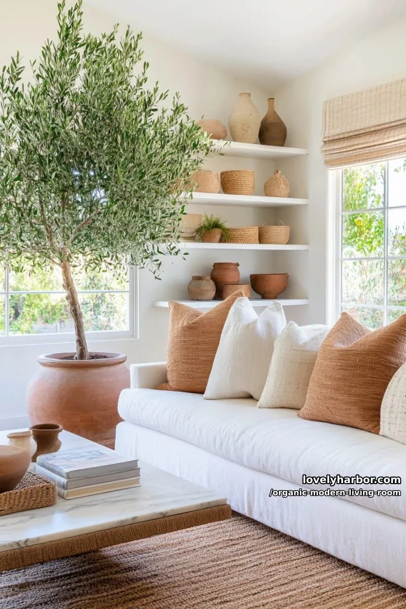 fill a corner with oversized olive trees in rustic clay planters 1
