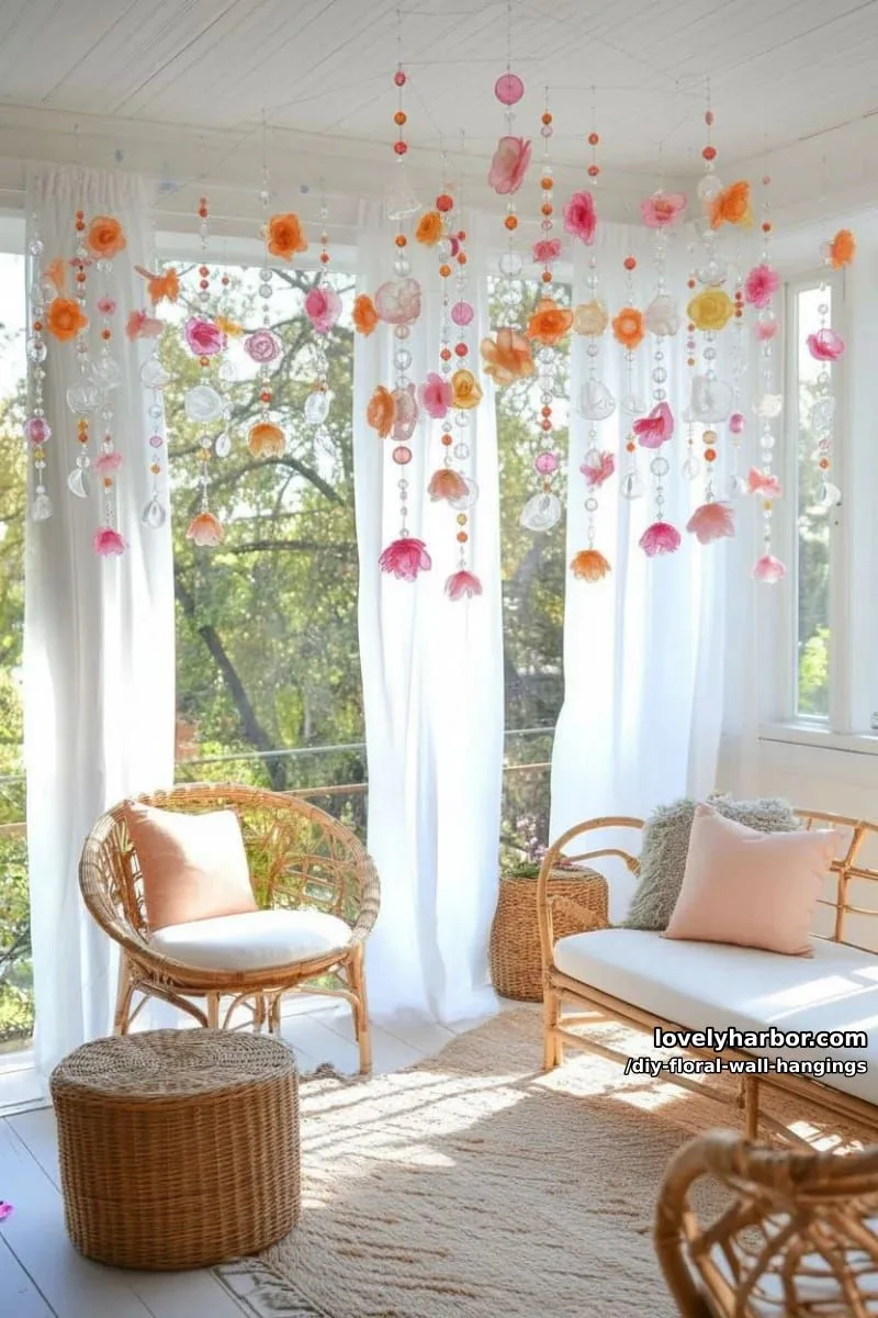 floating floral mobiles using translucent acrylic flowers and beads 1
