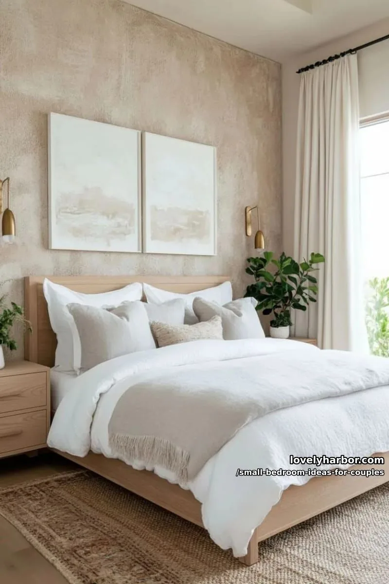 floating nightstands with matching sconces for a cozy, uncluttered couple vibe 1