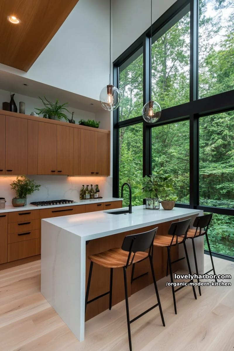 frame large windows with black steel for an industrial modern greenhouse vibe. 1