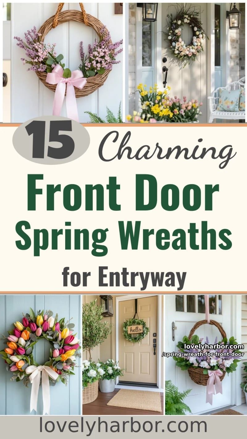 15 Unique Front Door Spring Wreaths for a Charming Entryway 58 hang your favorite front door spring wreath! 57
