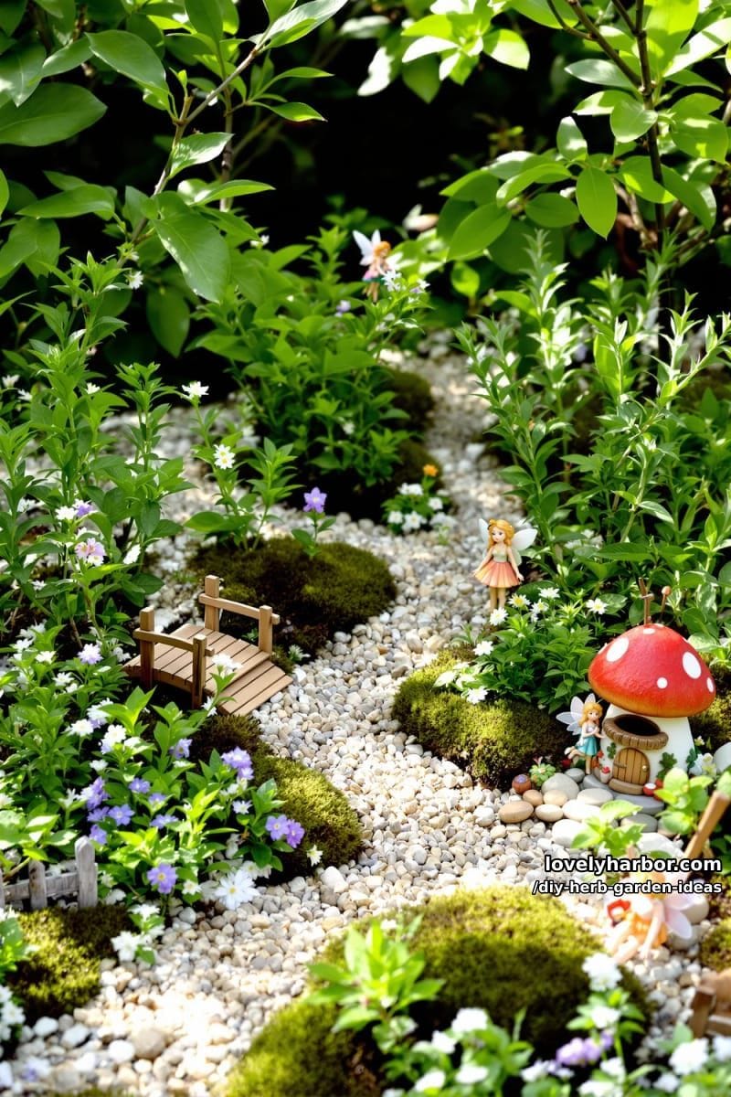 incorporate herbs into a fairy garden for a magical miniature landscape. 1