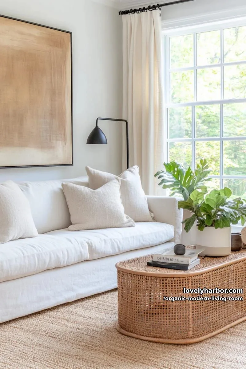incorporate rattan or cane side tables alongside minimalist contemporary lamps 1