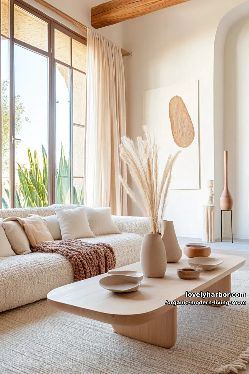 layer neutral-toned boucle sofas with chunky knit throws and wool pillows 1