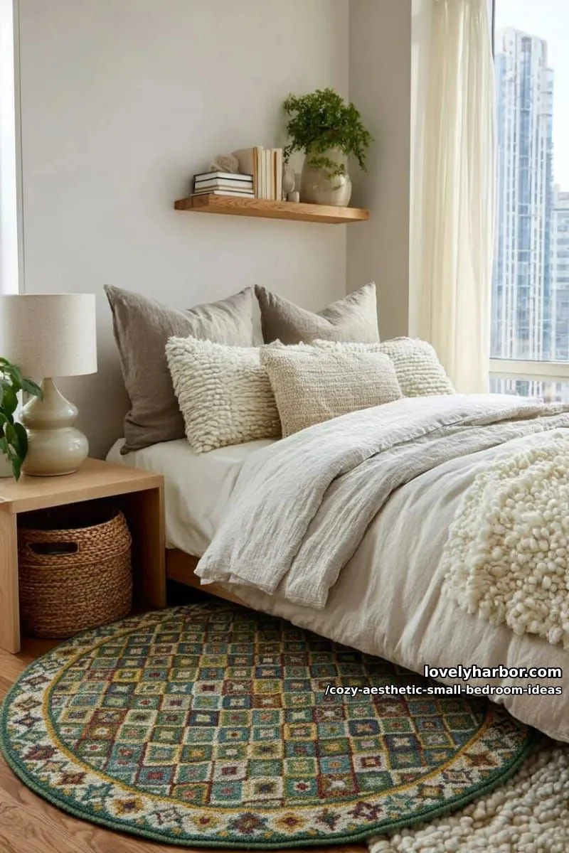layered rugs in different shapes for added comfort and interest 1