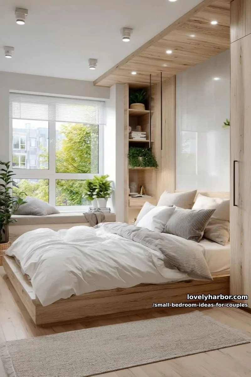 light wood paneling and minimalist greenery for a tranquil couple’s haven 1