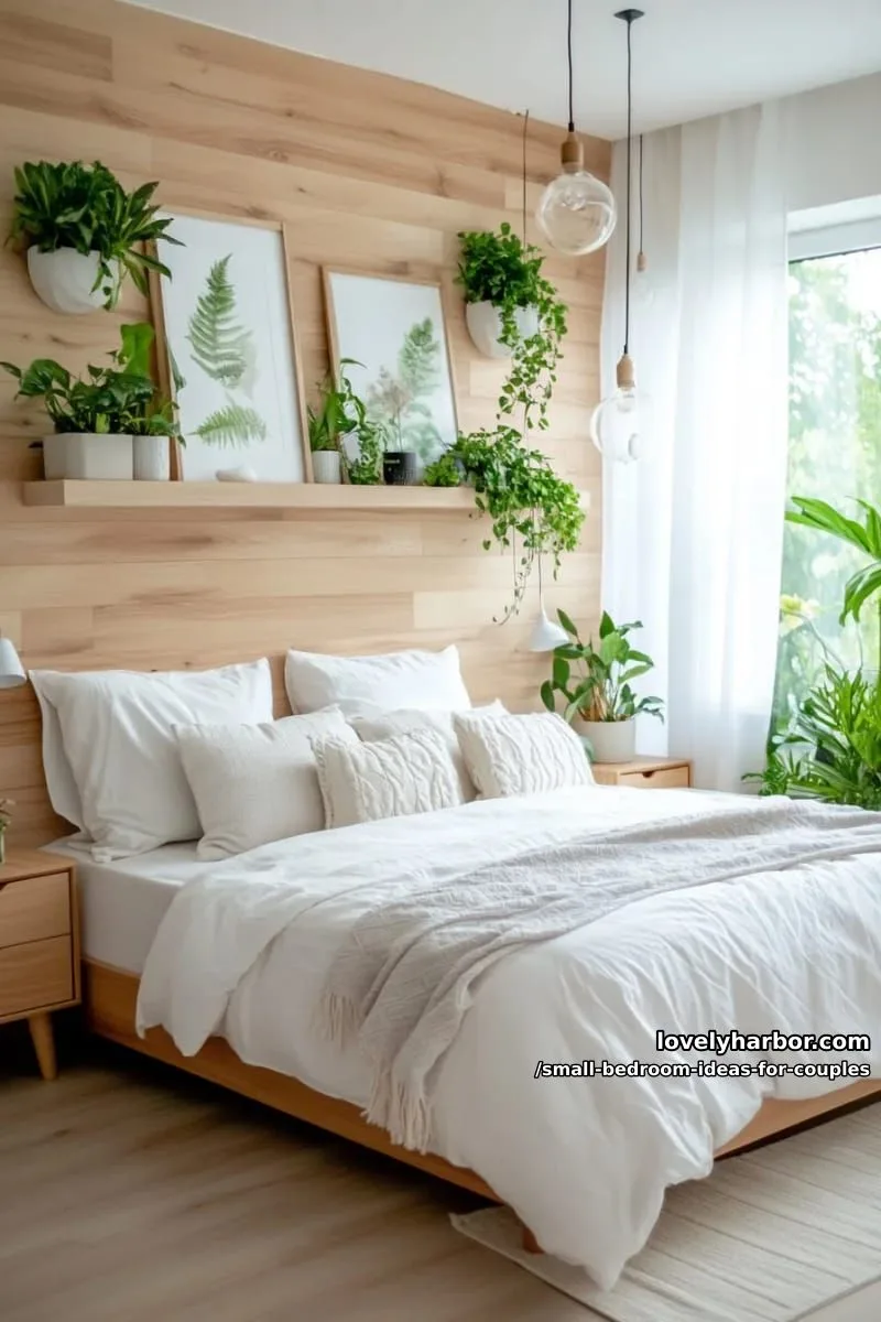 light wood paneling and minimalist greenery for a tranquil couple’s haven 1