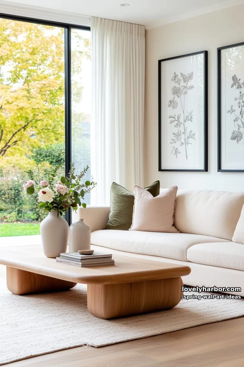 minimalist botanical line drawings paired with soft pink backgrounds as a modern set 1