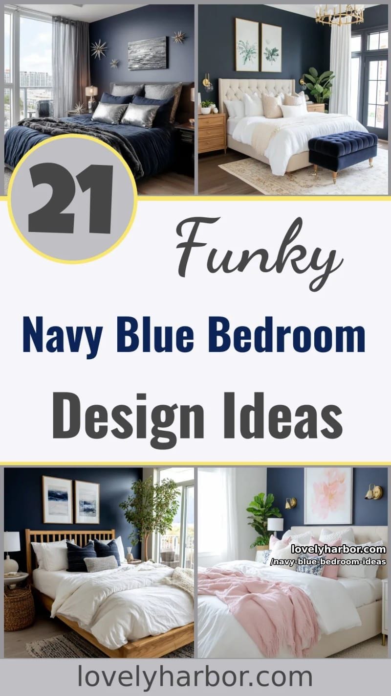 21 Stunning Navy Blue Bedroom Design Ideas 65 navy blue bedroom ideas - Collage 64