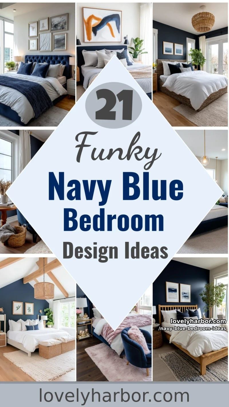 21 Stunning Navy Blue Bedroom Design Ideas 66 navy blue bedroom ideas - Collage 65