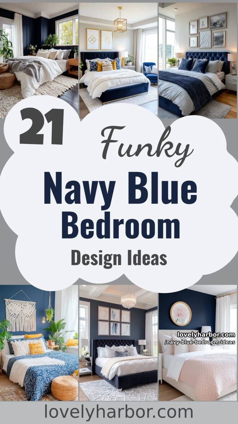 21 Stunning Navy Blue Bedroom Design Ideas 69 navy blue bedroom ideas - Collage 68