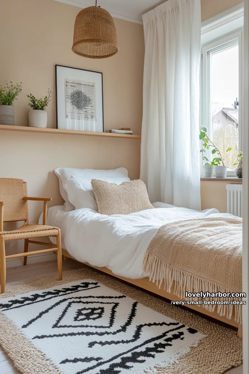 neutral palette with a statement geometric rug 1