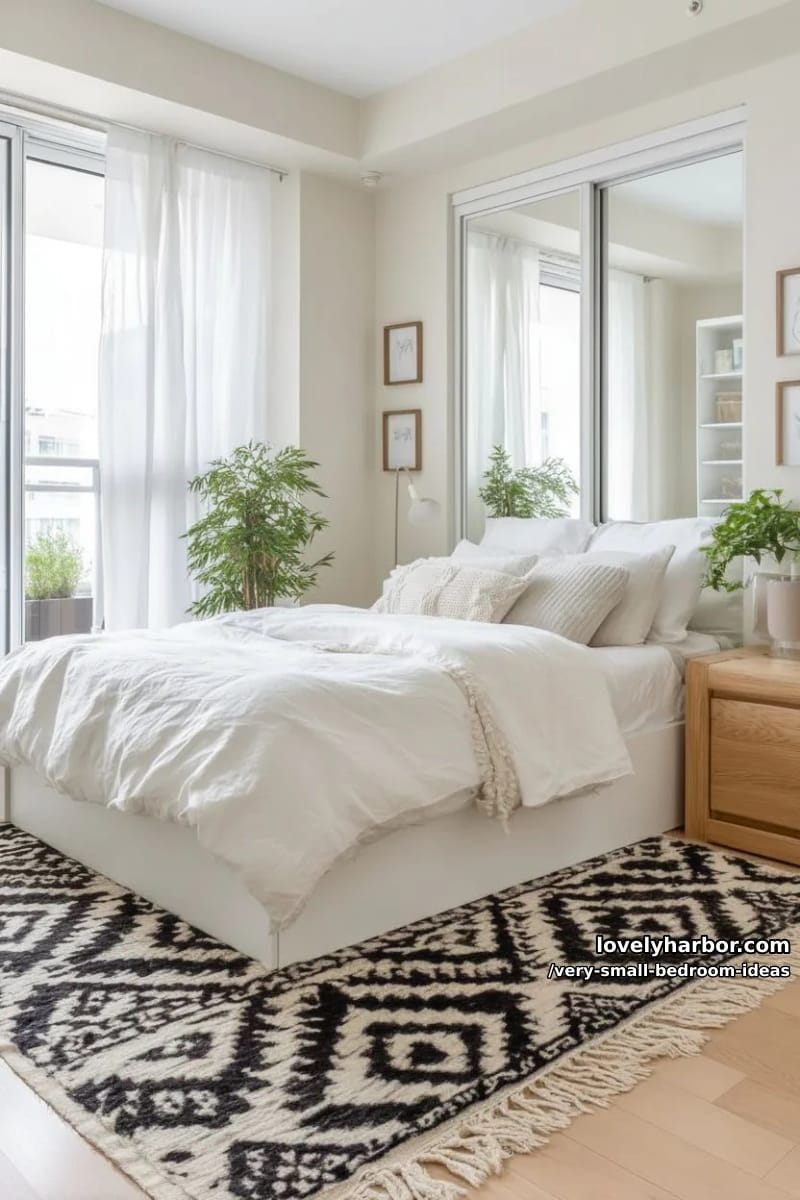 neutral palette with a statement geometric rug 1