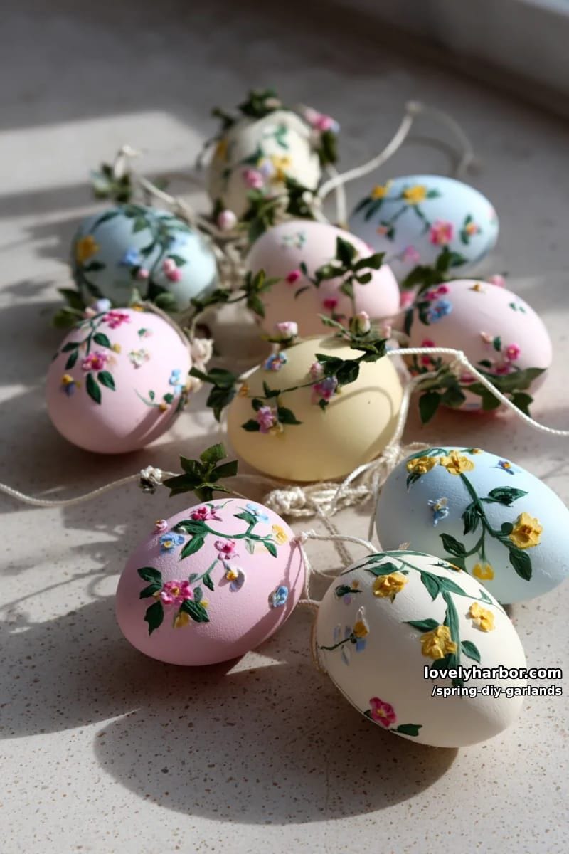 pastel egg shapes with hand-painted floral details for a playful accent 1