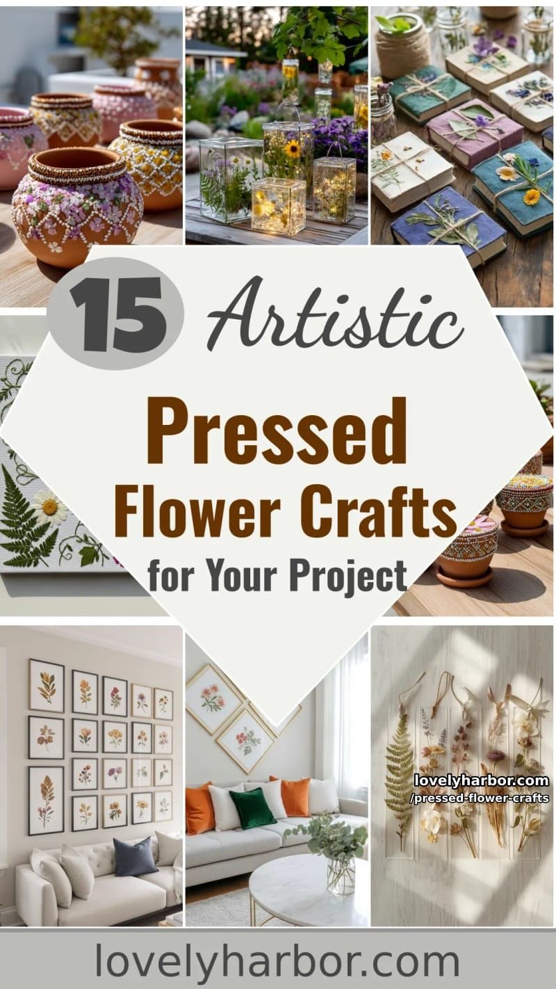 15 Pressed Flower Craft Ideas for Your Next Project 46 pressed flower crafts - Collage 45