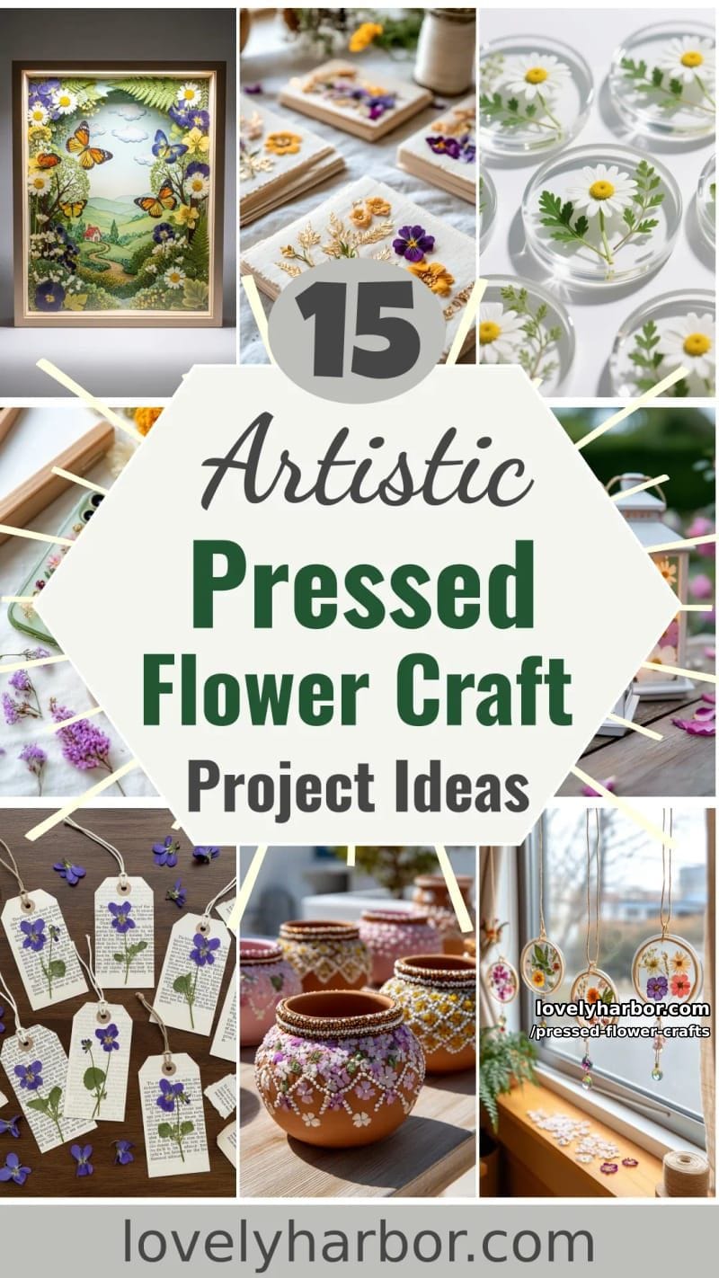 15 Pressed Flower Craft Ideas for Your Next Project 51 pressed flower crafts - Collage 50