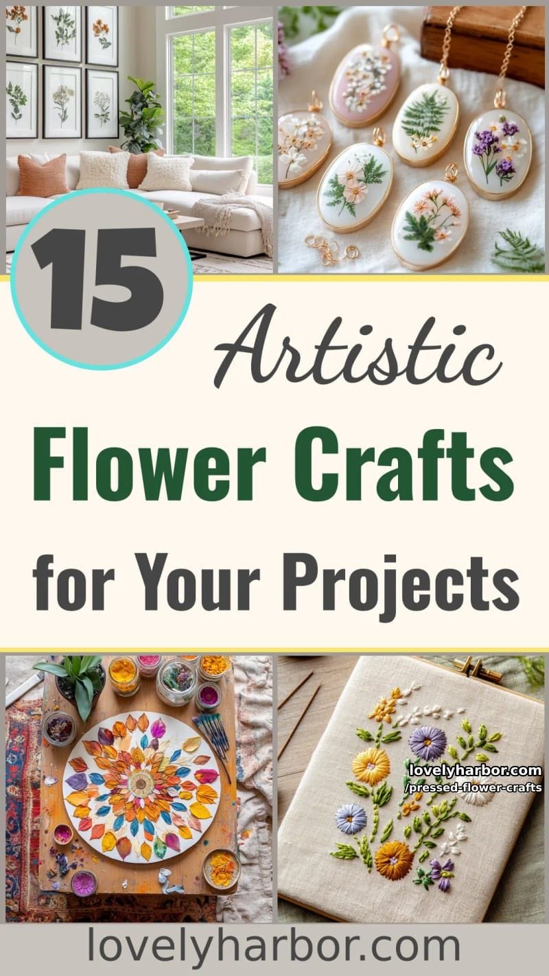 15 Pressed Flower Craft Ideas for Your Next Project 54 pressed flower crafts - Collage 53