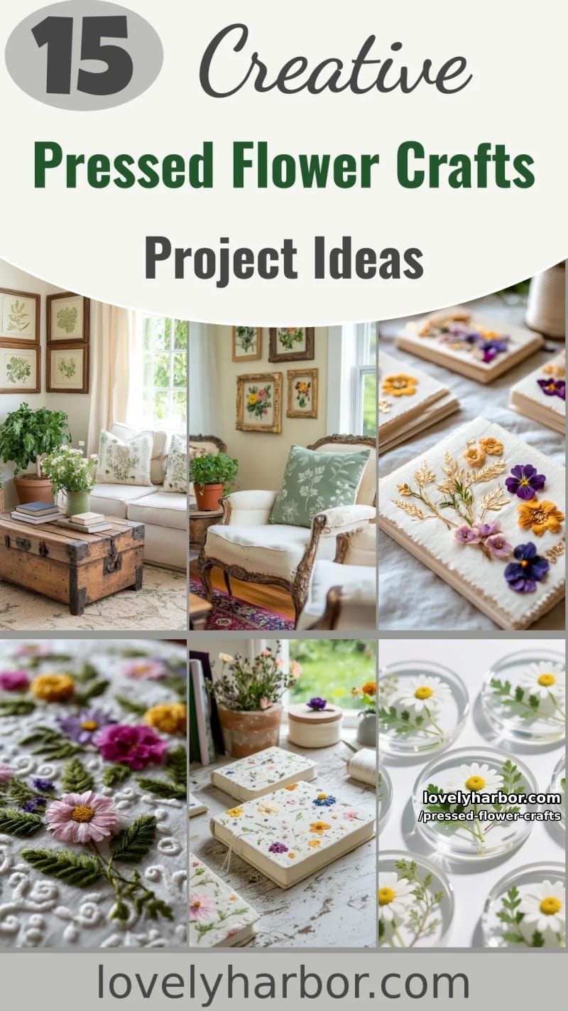 15 Pressed Flower Craft Ideas for Your Next Project 55 pressed flower crafts - Collage 54