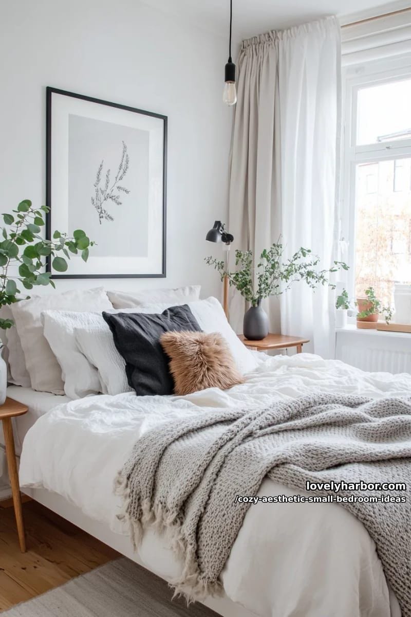 scandinavian-inspired monochrome palette with cozy textured throws 1