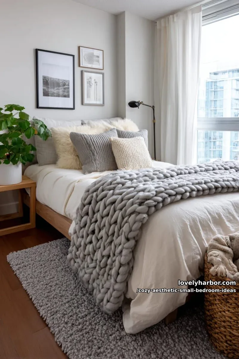 scandinavian-inspired monochrome palette with cozy textured throws 1