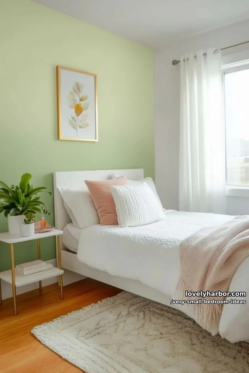 soft pastel ombré wall paired with white minimalist furniture 1