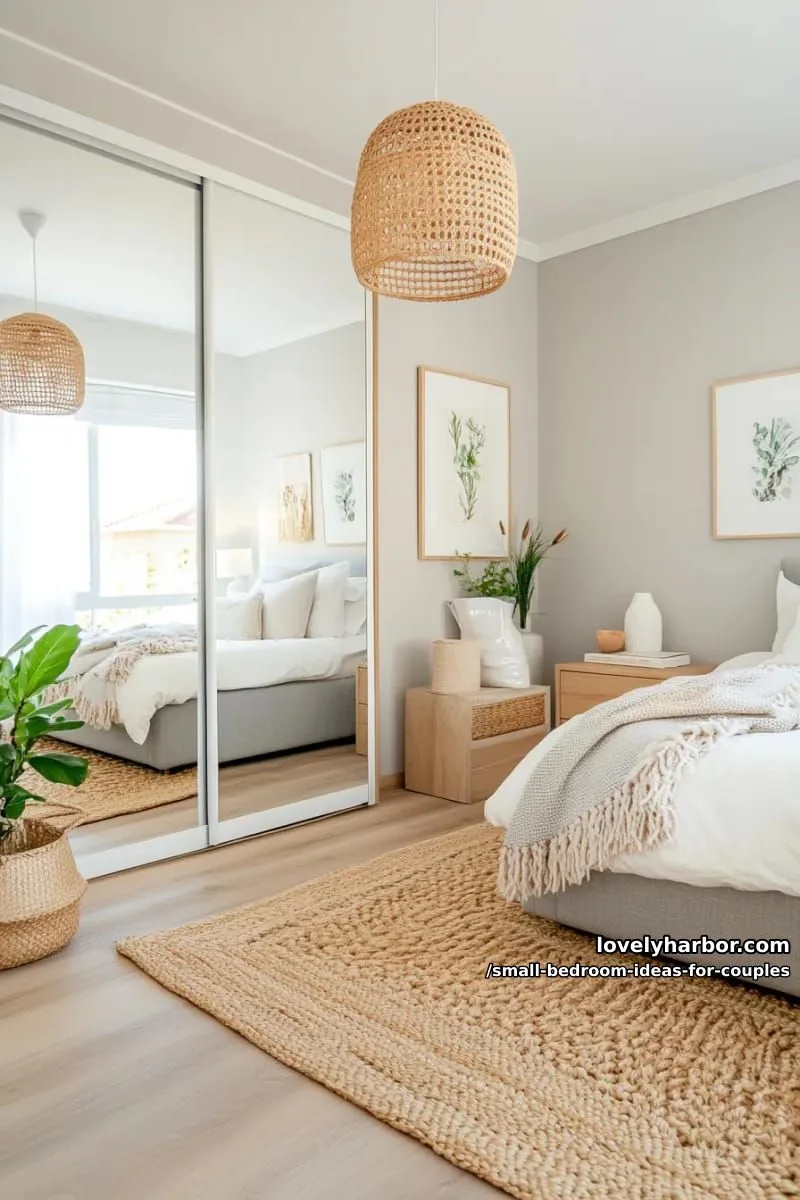 split closet system with mirrored sliding doors to maximize space 1