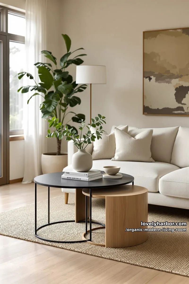 style asymmetrical nesting tables in black slate and smooth oak 1
