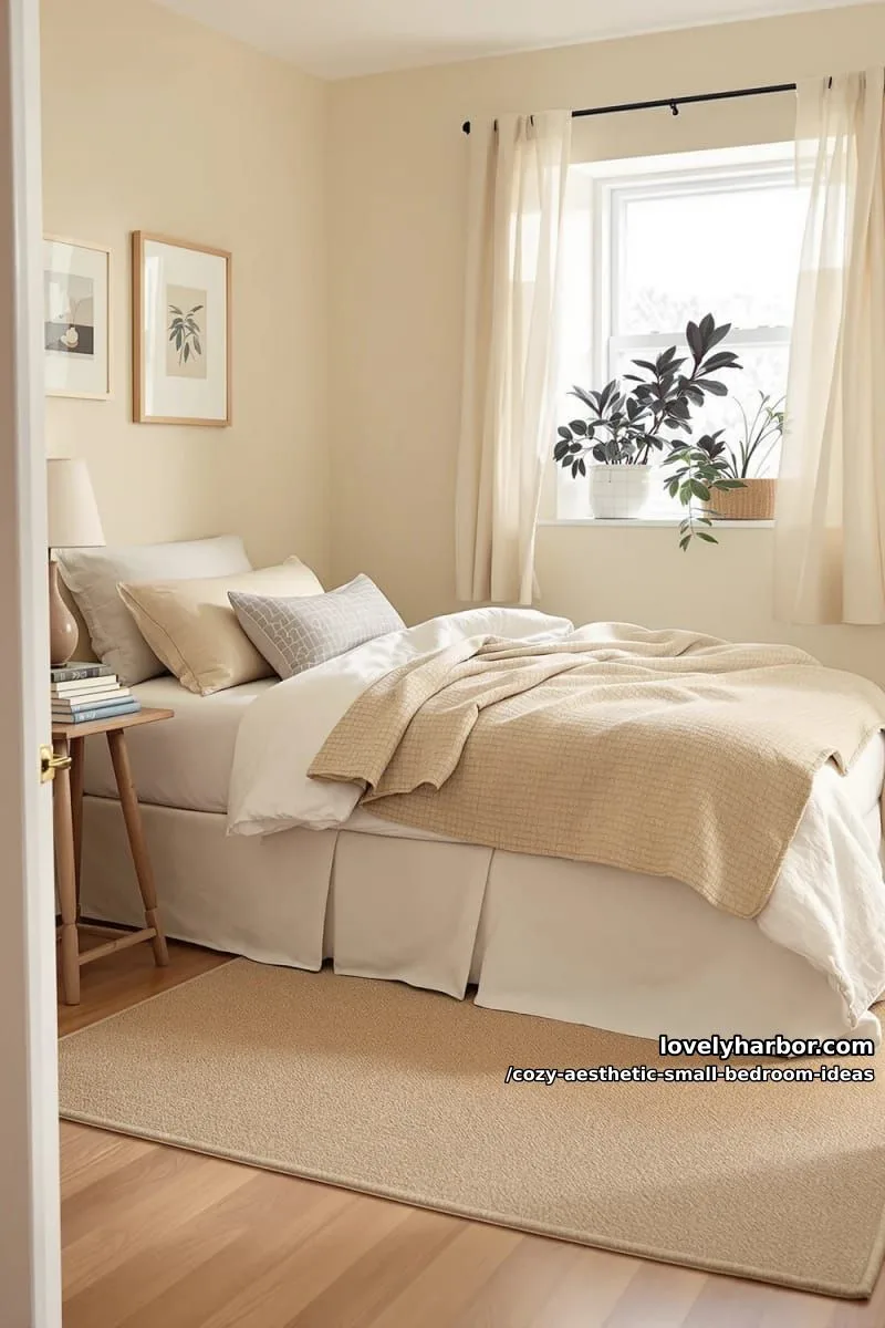 under-bed storage drawers concealed with flowing linen bed skirt 1
