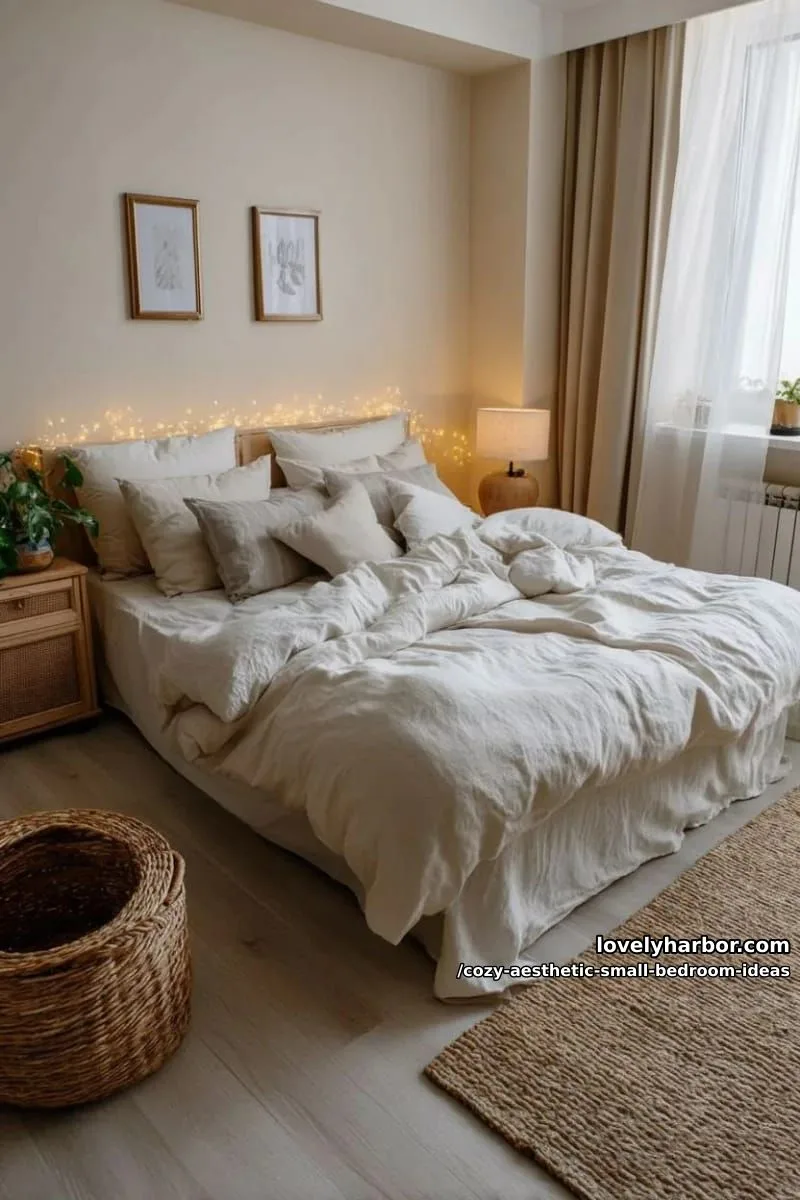 under-bed storage drawers concealed with flowing linen bed skirt 1