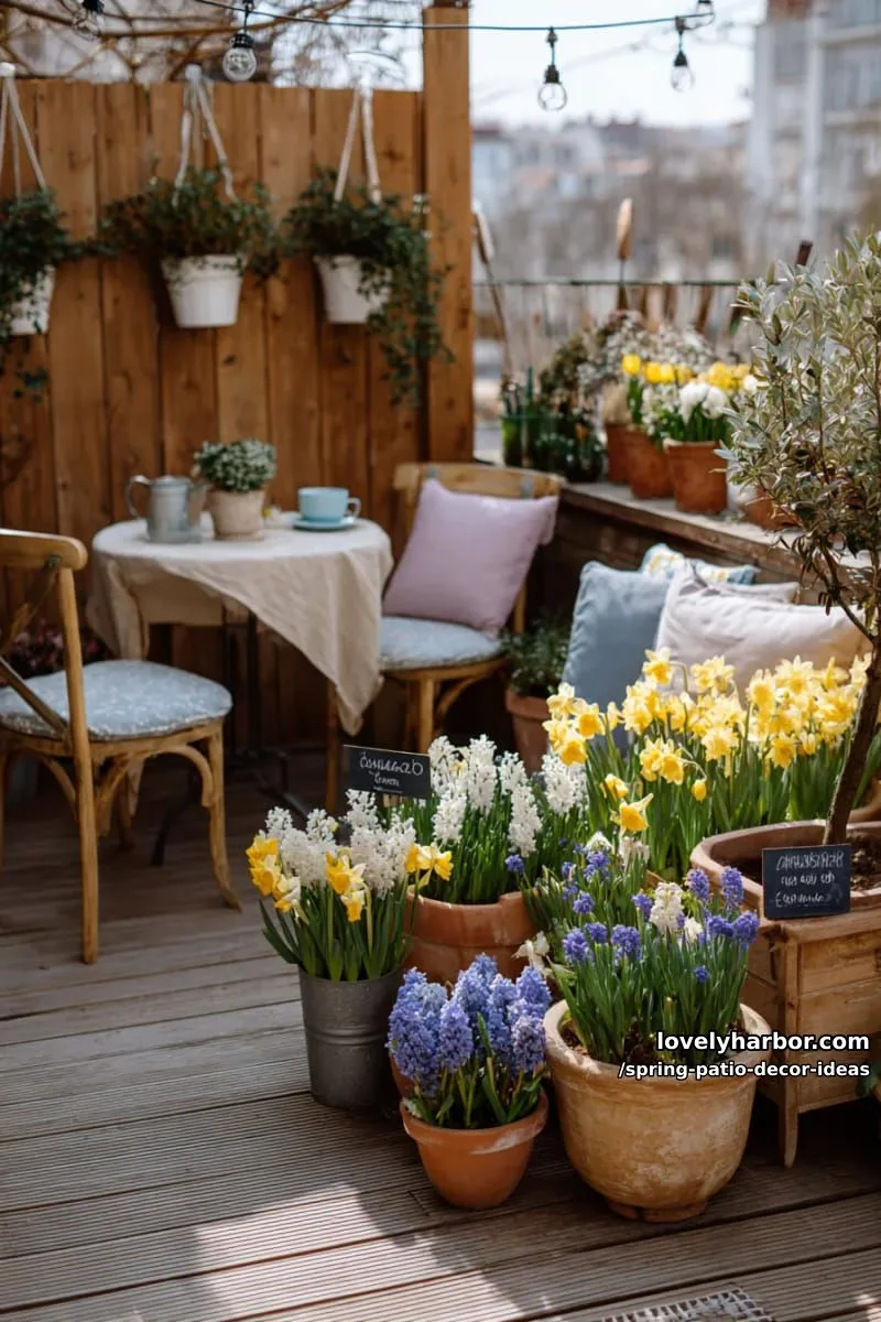 21 Spring Patio Decor Ideas To Welcome The New Season 43 use chalkboard garden signs nestled among planters for playful, springy labeling 1