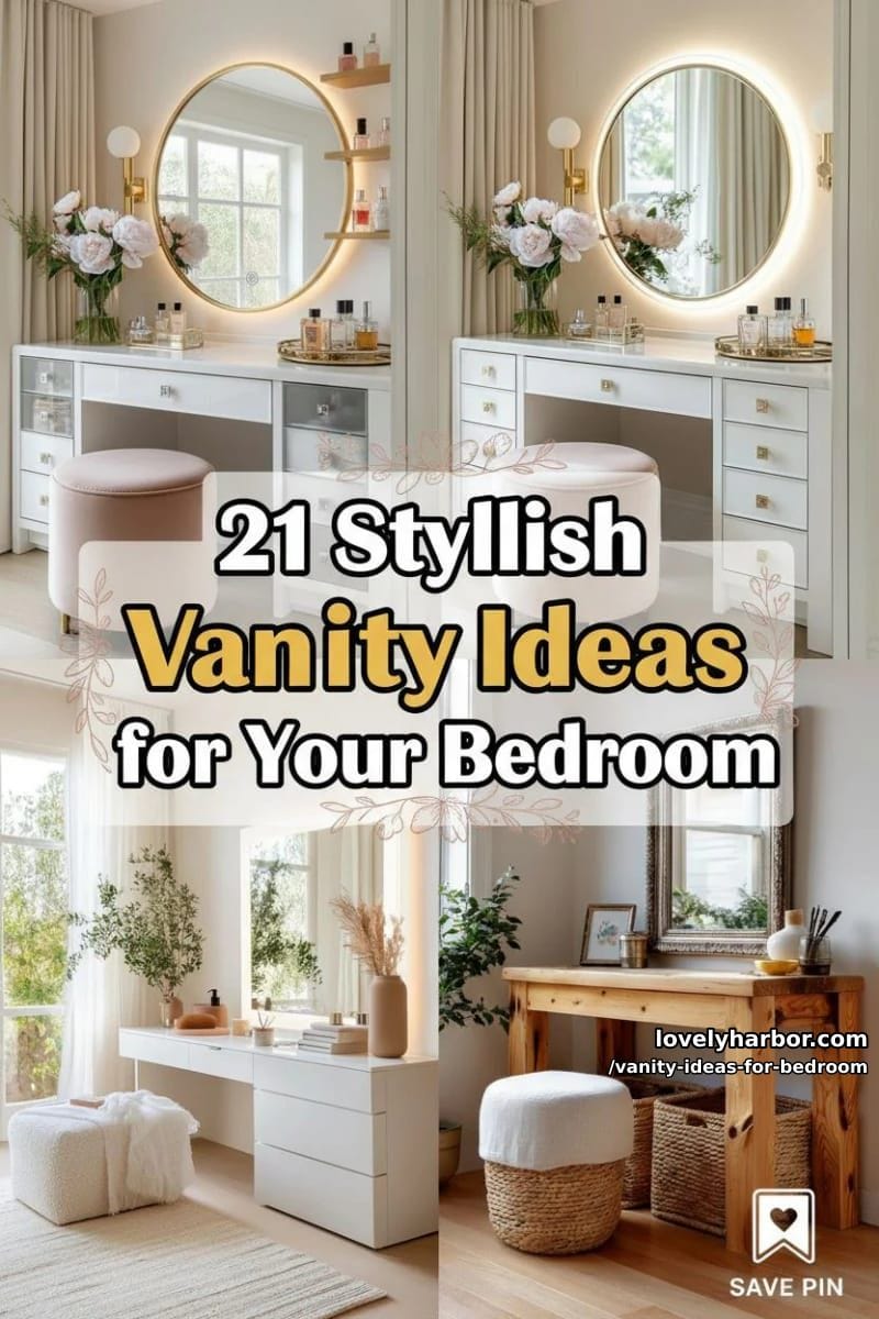 21 Stylish Vanity Ideas for Your Bedroom 58 vanity ideas for bedroom - Collage 57