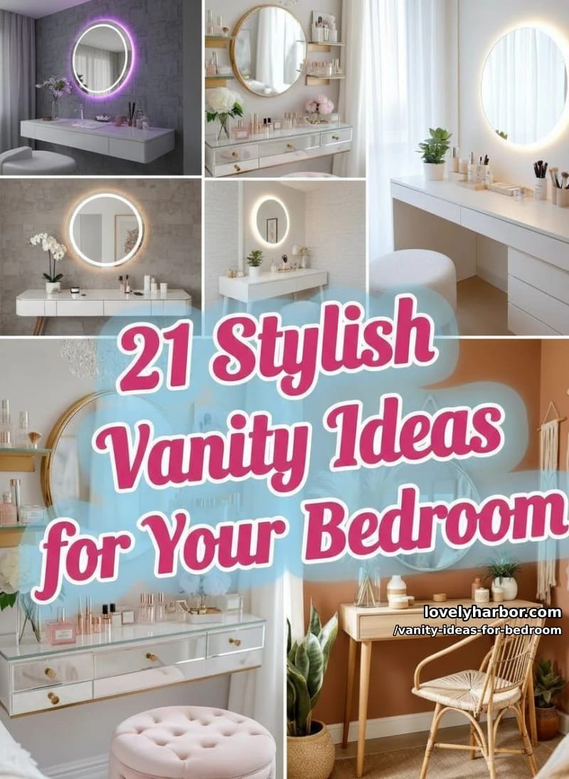 21 Stylish Vanity Ideas for Your Bedroom 62 vanity ideas for bedroom - Collage 61