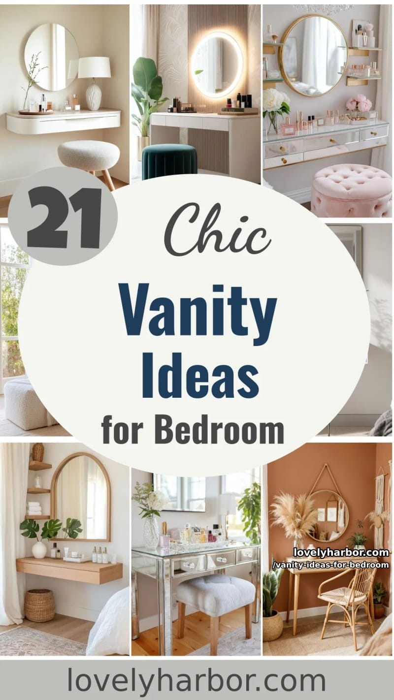 21 Stylish Vanity Ideas for Your Bedroom 66 vanity ideas for bedroom - Collage 65