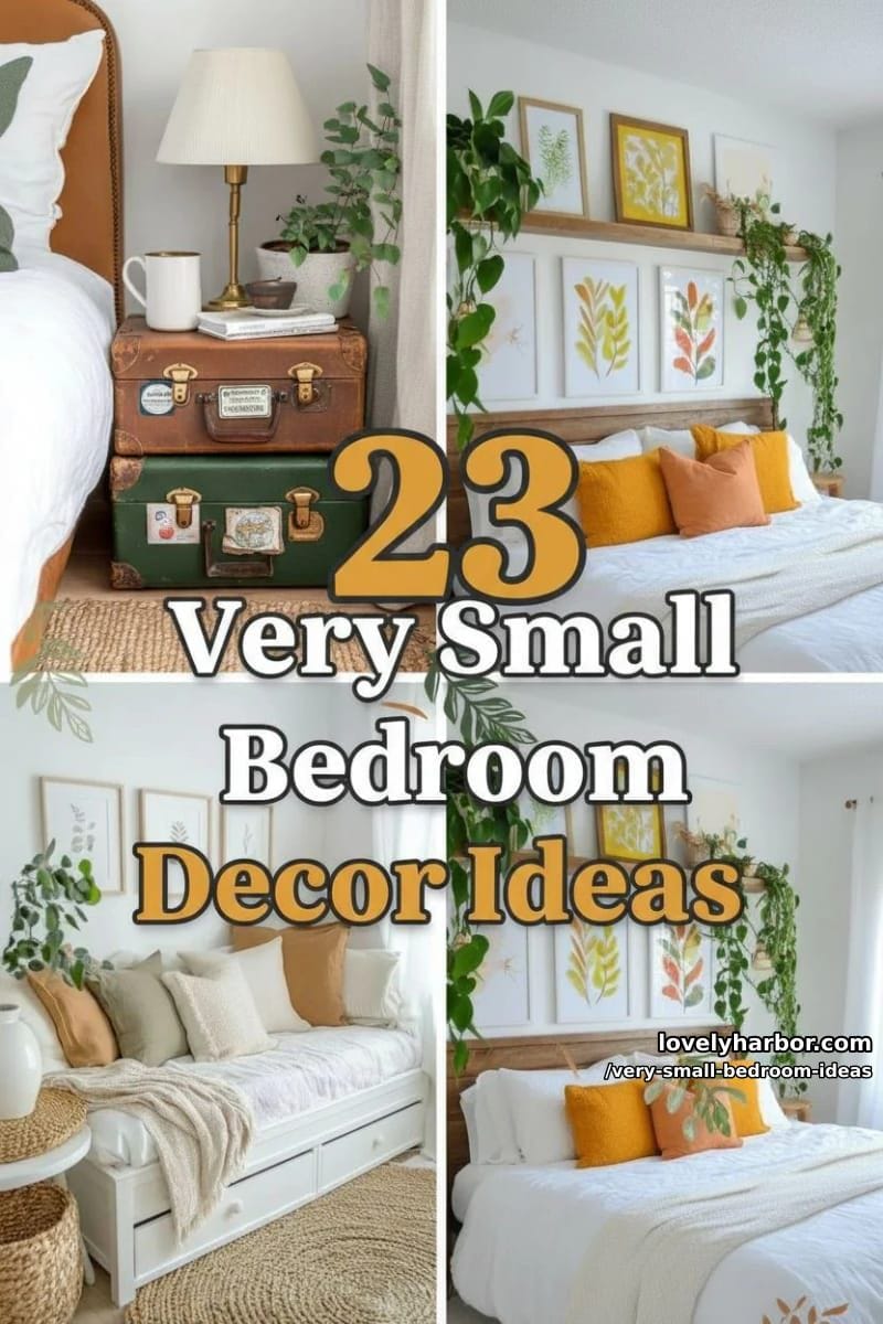 23 Very Small Bedroom Decor Ideas for a Cozy Retreat 71 very small bedroom ideas - Collage 70