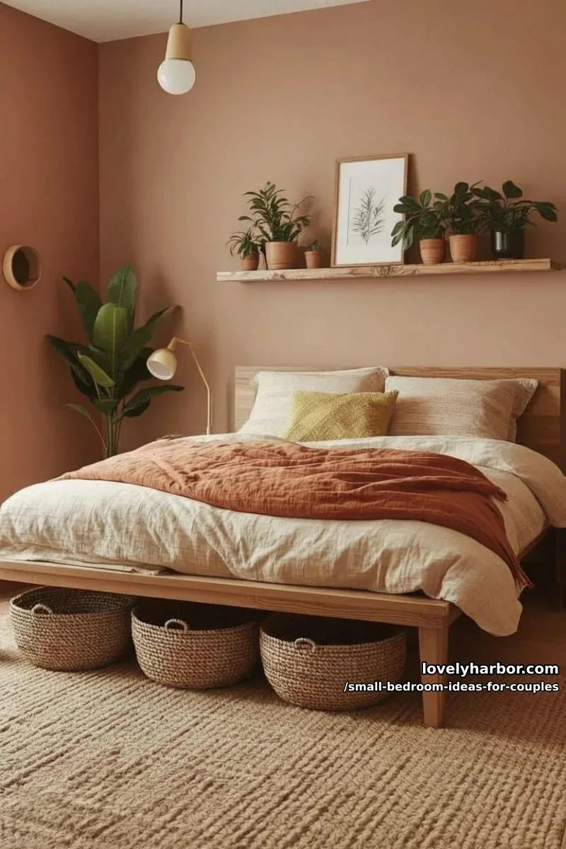 warm earth-toned walls paired with woven accent baskets for organization 1