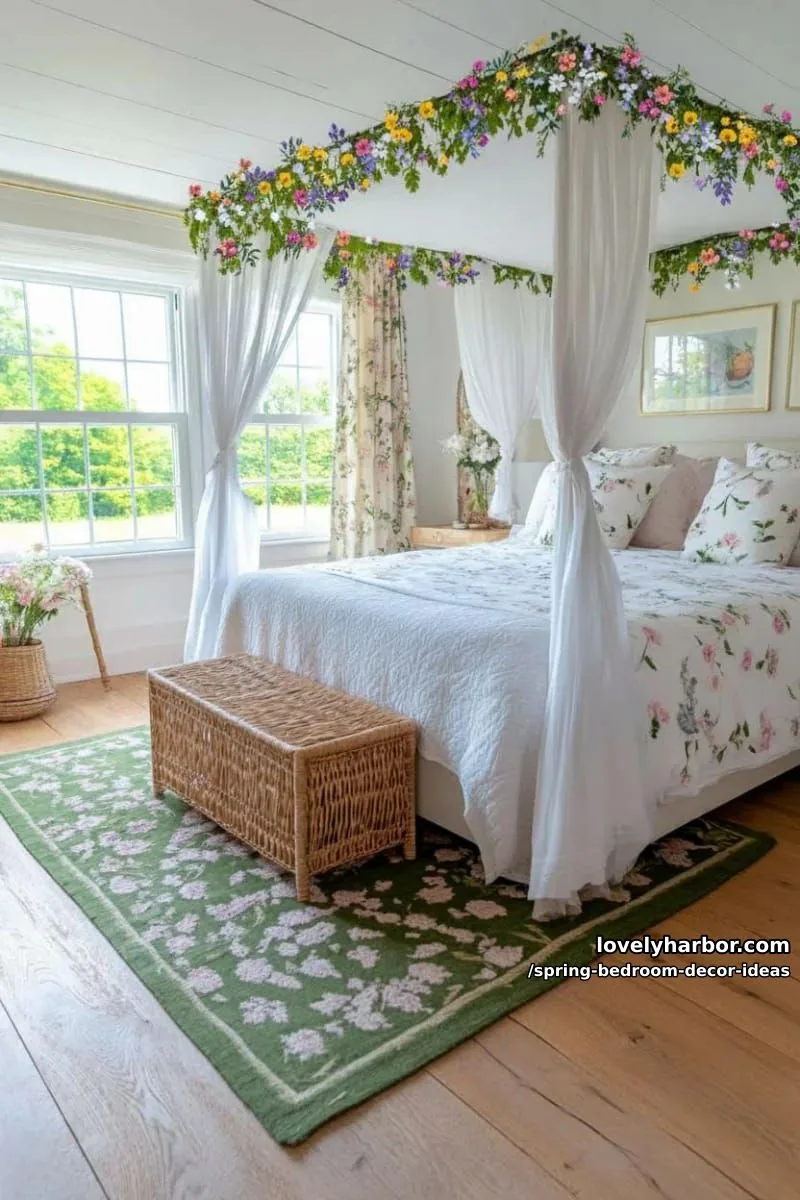 21 Unique Spring Bedroom Decor Ideas For 2026 52 weave trailing ivy and blossoms around a canopy bed for enchanted forest vibes. 1