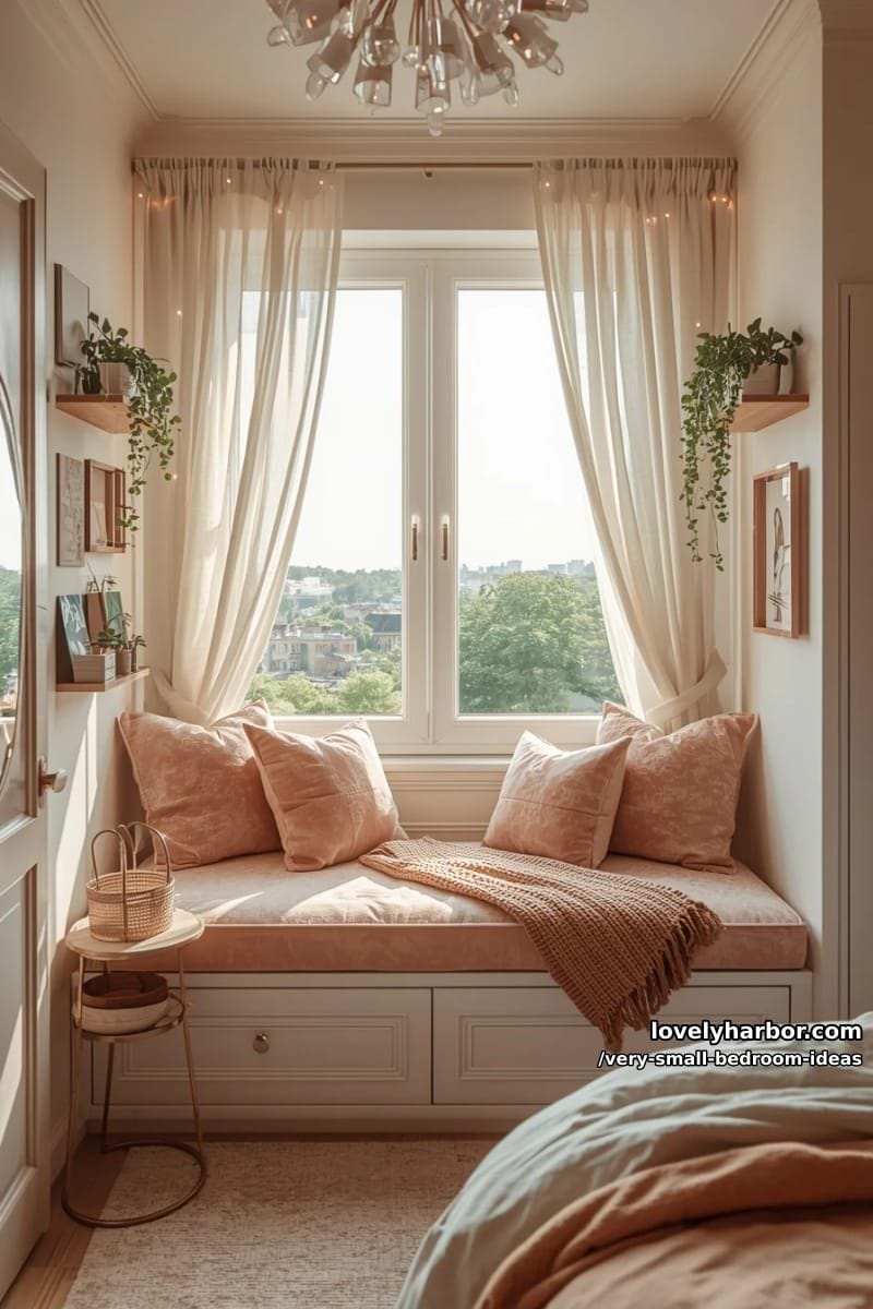 window ledge transformed into a mini seating bench 1