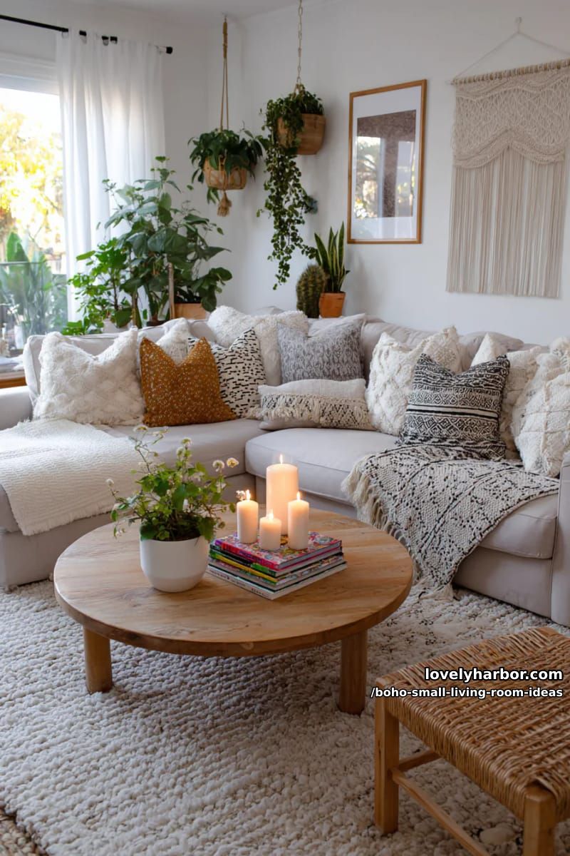arrange a low round coffee table with stacked art books and candles. 1