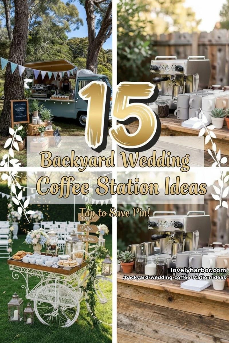 15 Backyard Wedding Coffee Station Ideas For Your Reception 35 backyard wedding coffee station ideas - Collage 34