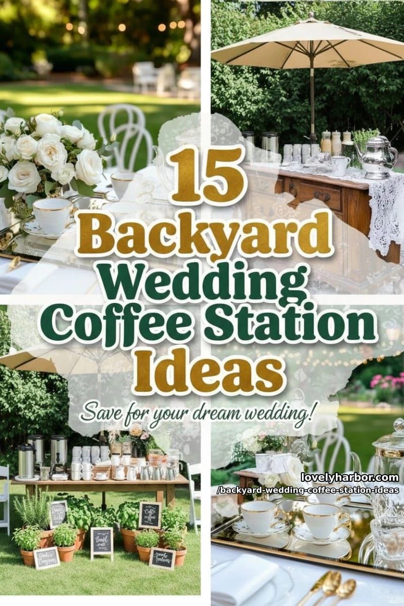 15 Backyard Wedding Coffee Station Ideas For Your Reception 36 backyard wedding coffee station ideas - Collage 35